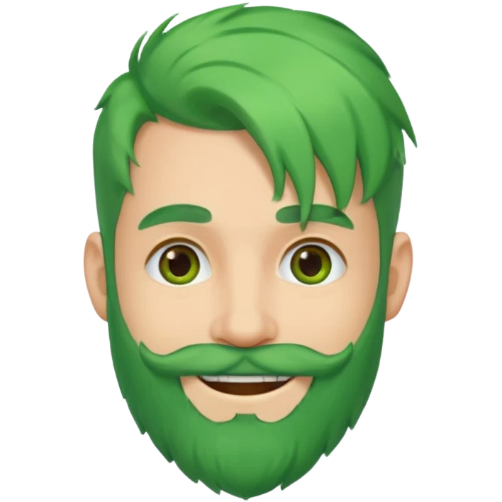 green hair and beard man emoji
