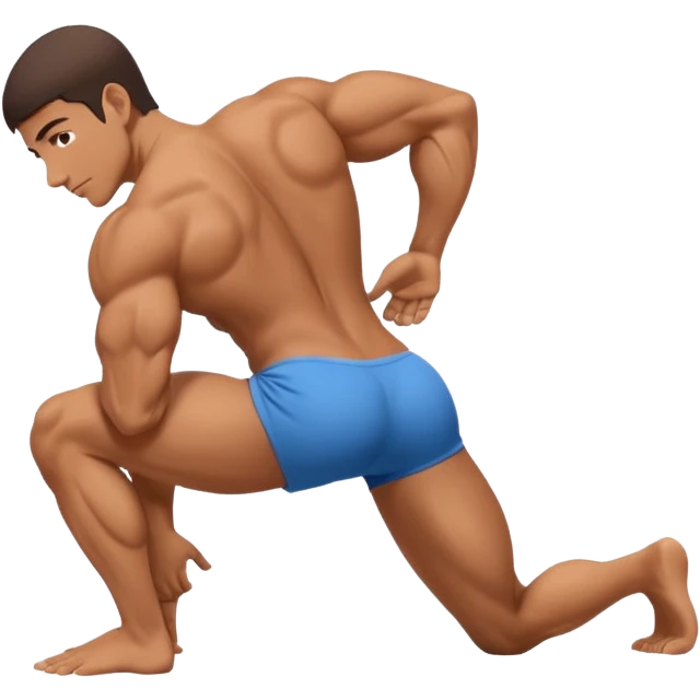 a guy arching his back on all fours (hands and knees) emoji