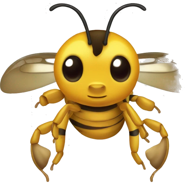 the body of a honey bee the head of the honey bee is a yellow python head emoji