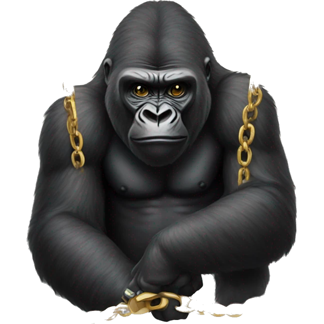 Gorilla with gold chain emoji