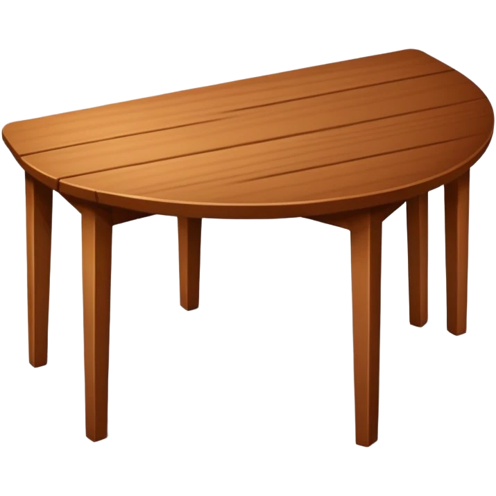 A simple, angled wooden table in the same style as the chair emoji, with a warm medium-brown color, minimal shading, rounded edges, clean lines, on a plain white or transparent background, designed to be recognizable at small (emoji) sizes. emoji