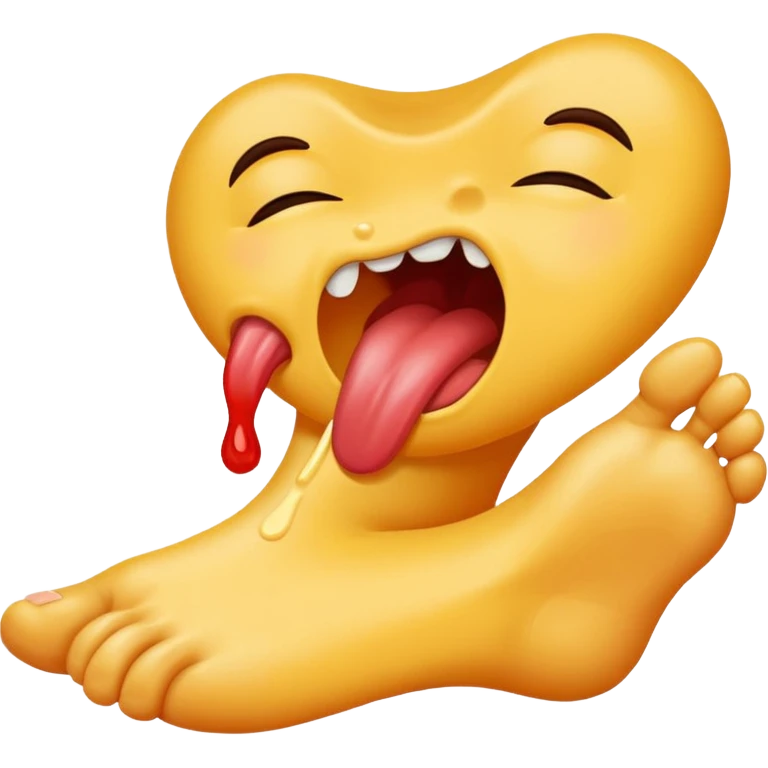 Someone licking feet emoji