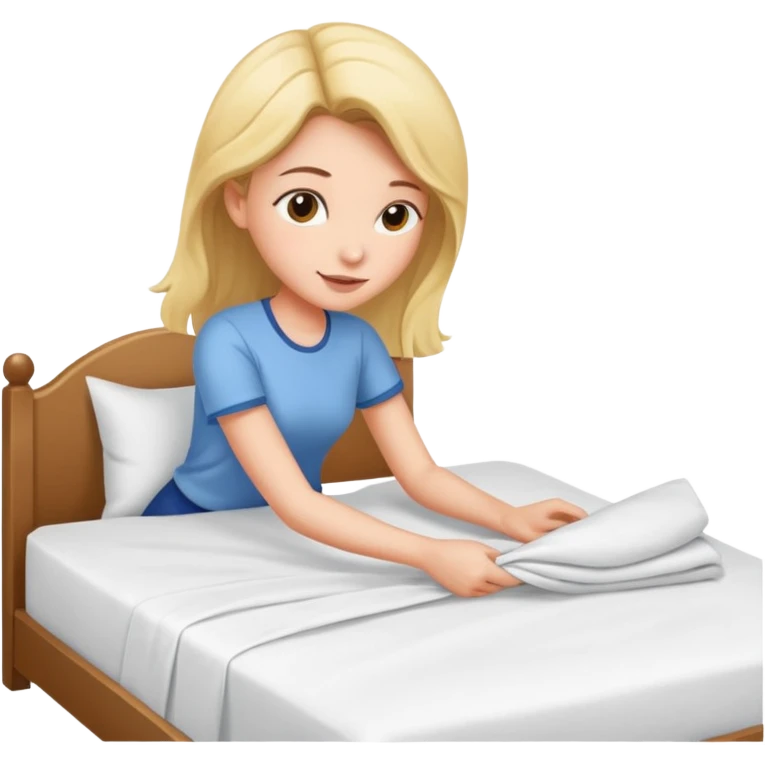 Girl organizing bed emoji