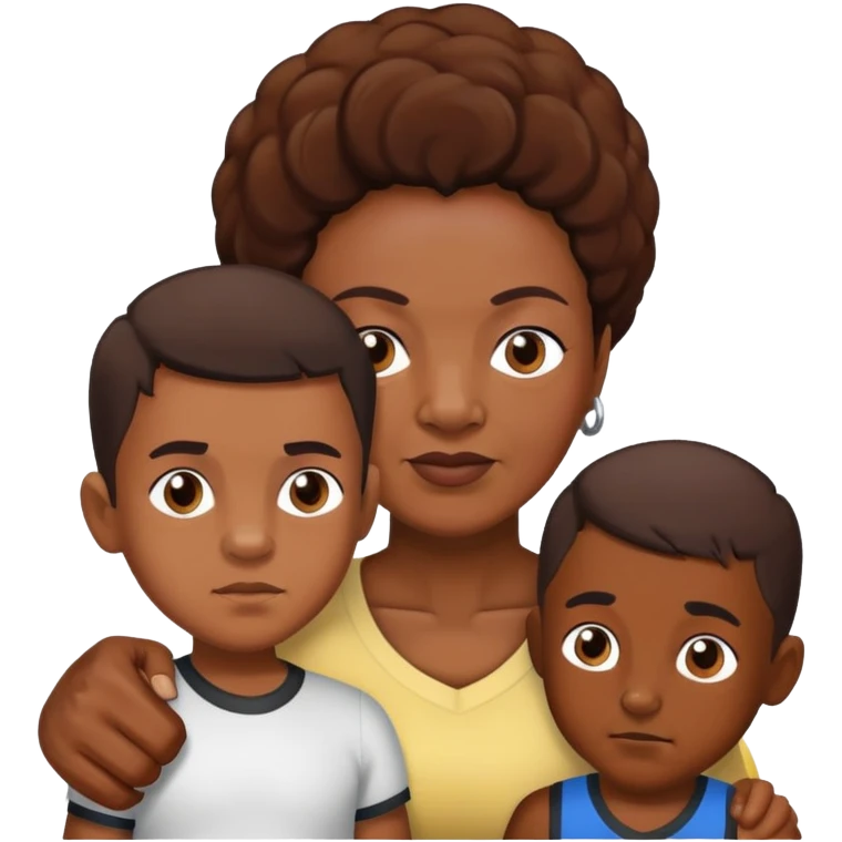 old black mum with her son who is a boxer emoji