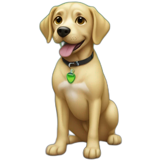 dog peeing in front of a green car emoji