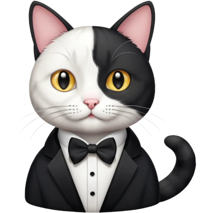 Black and white cat with tuxedo on  emoji