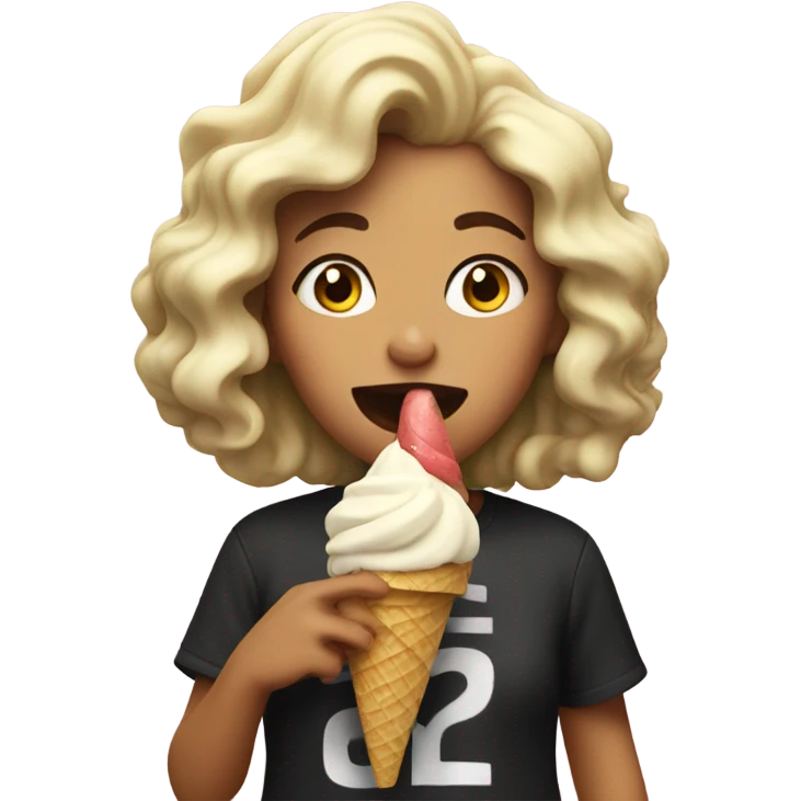 Marisa eating ice cream emoji