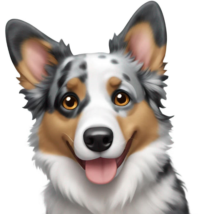 blue merle corgi and Australian shepherd mix emoji