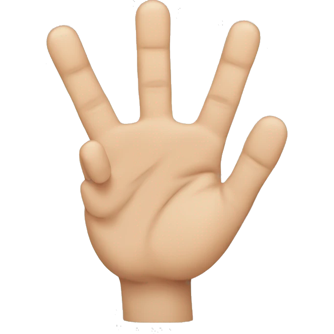 hand showing 4 fingers emoji