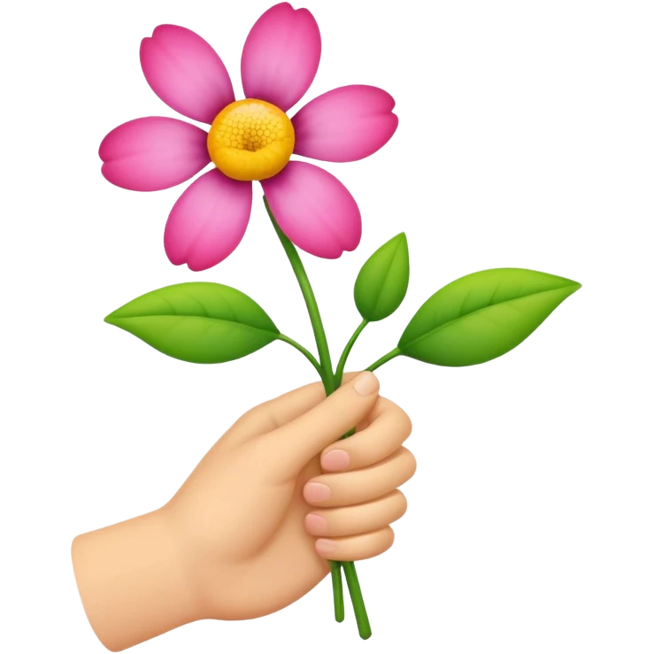 Make an emoji with a flower in a hand emoji