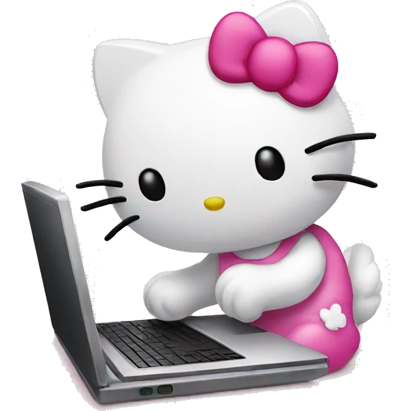 HELLO KITTY USING A LAPTOP emoji