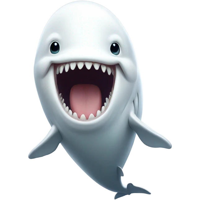 white whale , open mouth emoji