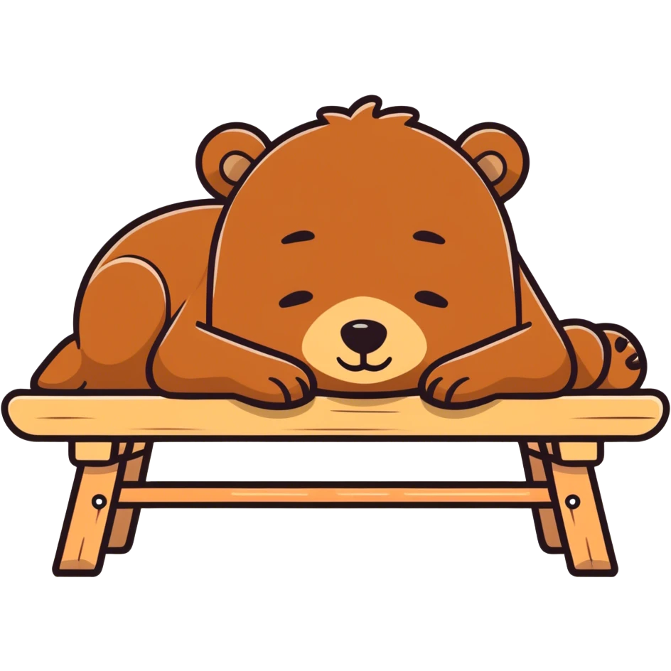 Bear on massage table emoji