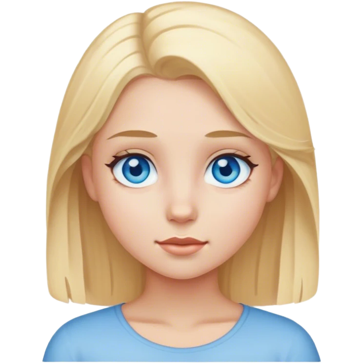 realistic girl with blue eyes blonde hair  emoji