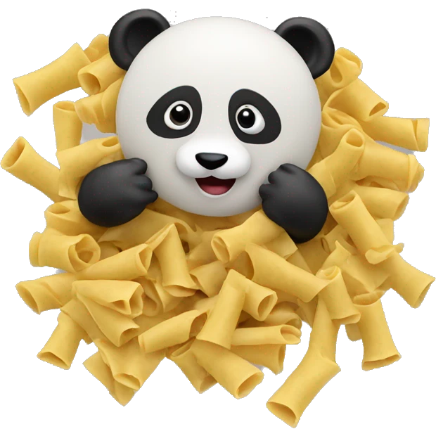 panda made out of pasta doing a powerpoint presentation emoji