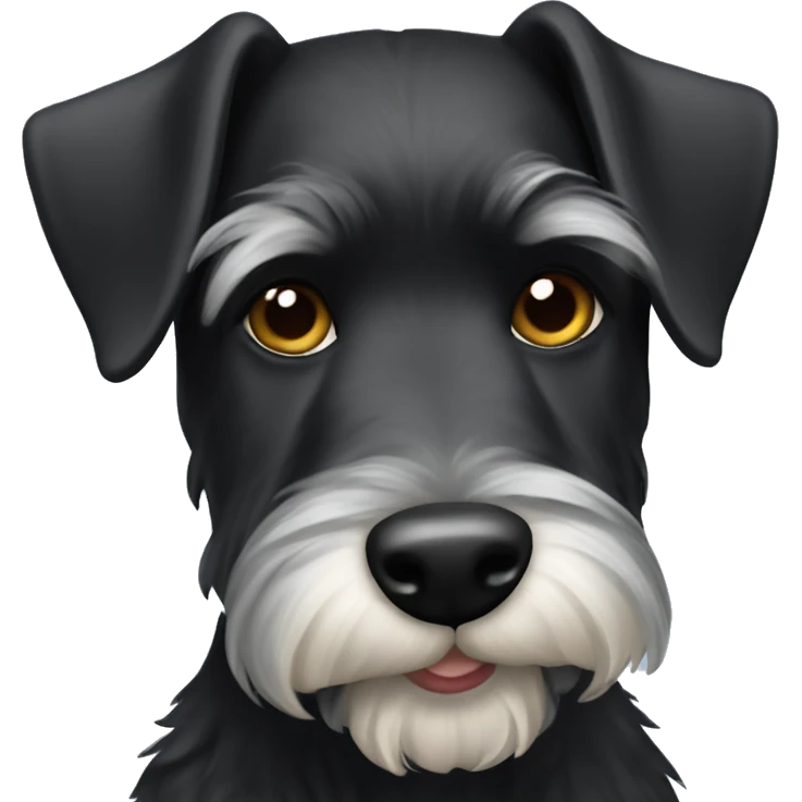 A black Miniature Schnauzer dog emoji