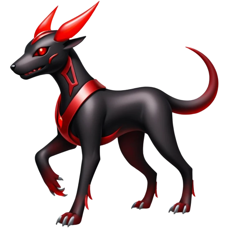 Shiny Gothic Exotic Futuristic Houndoom-Genesect-Pokémon-Fakémon-hybrid-creature emoji