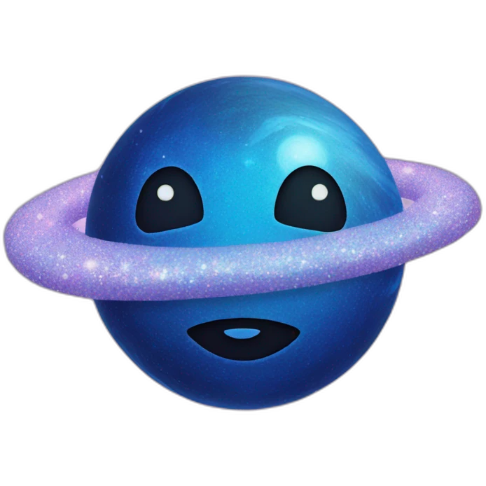 Blue planet with glitter emoji