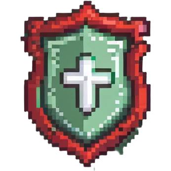 Red shield with </> code symbols, coding badge emoji