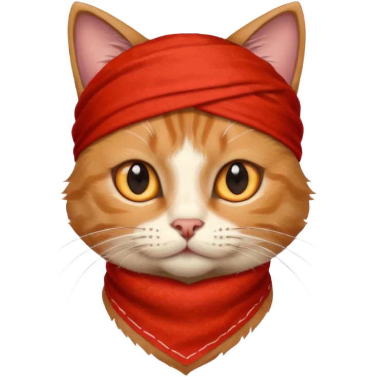 cat with wearing red bandana emoji