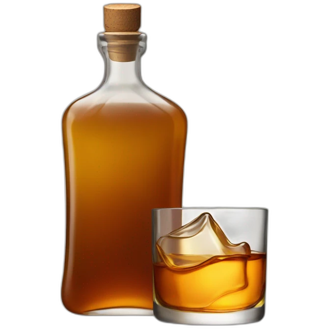 Whisky bottle beeing poured  emoji