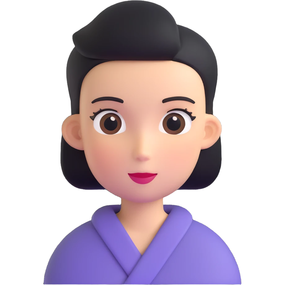 girl character with flat top head emoji