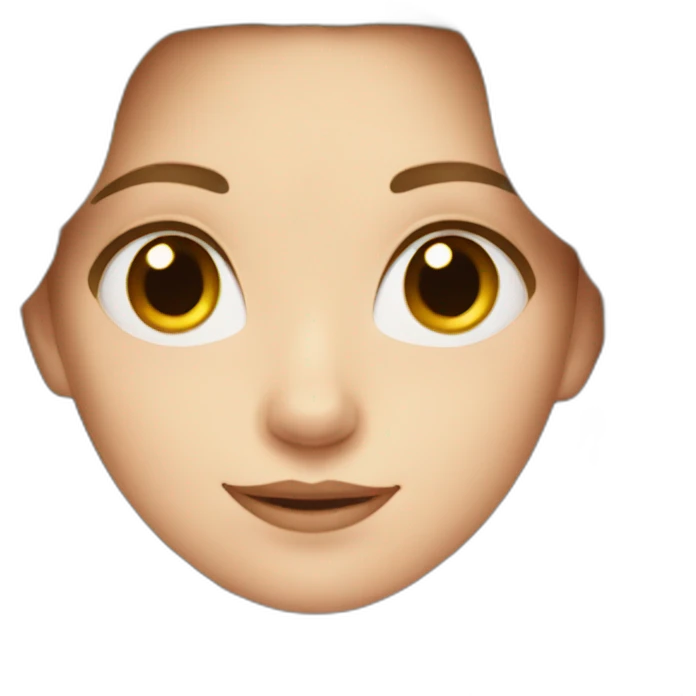 White Girl with wavy middle hair brown emoji