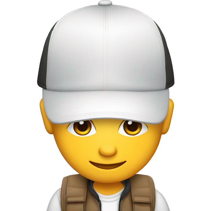 Cara de chico blanco con gorra emoji