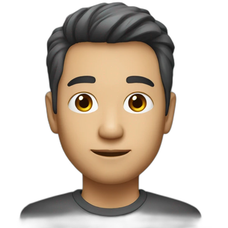 dutch/indonesian software engineer guy, around 40 years old but looks younger, short hair, and hair still dark emoji