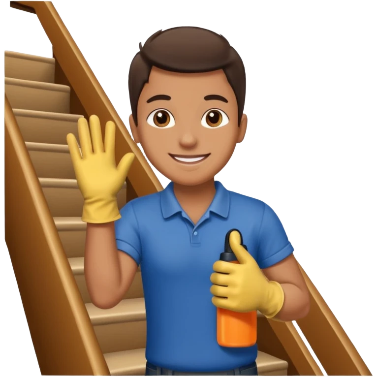 Apartment Mover, Stair Spotter with gloves. emoji