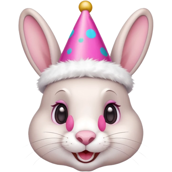 rabbit wearing party hat emoji