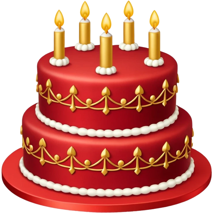 red cake with golden details emoji