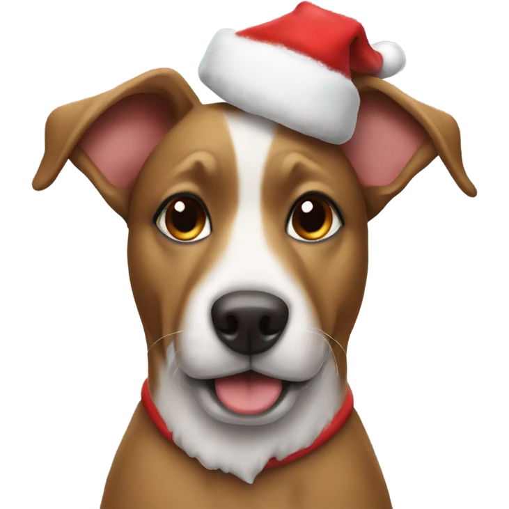 dog wearing a santas hat emoji