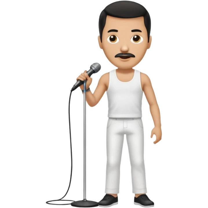Freddy mercury famous stand microphone up full body emoji