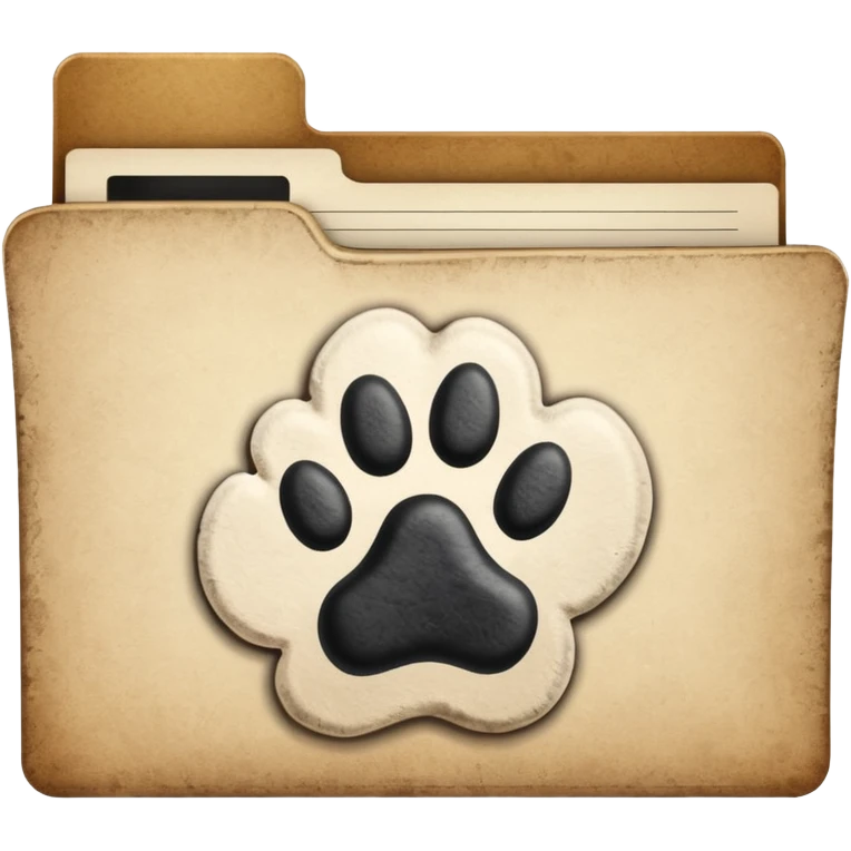 a folder of documents with a dog's paw print on it emoji