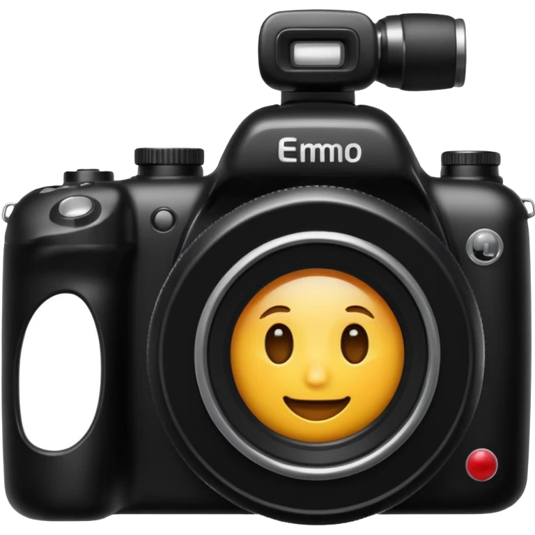 photo camera, with lens detail, apple emoji style, no text emoji