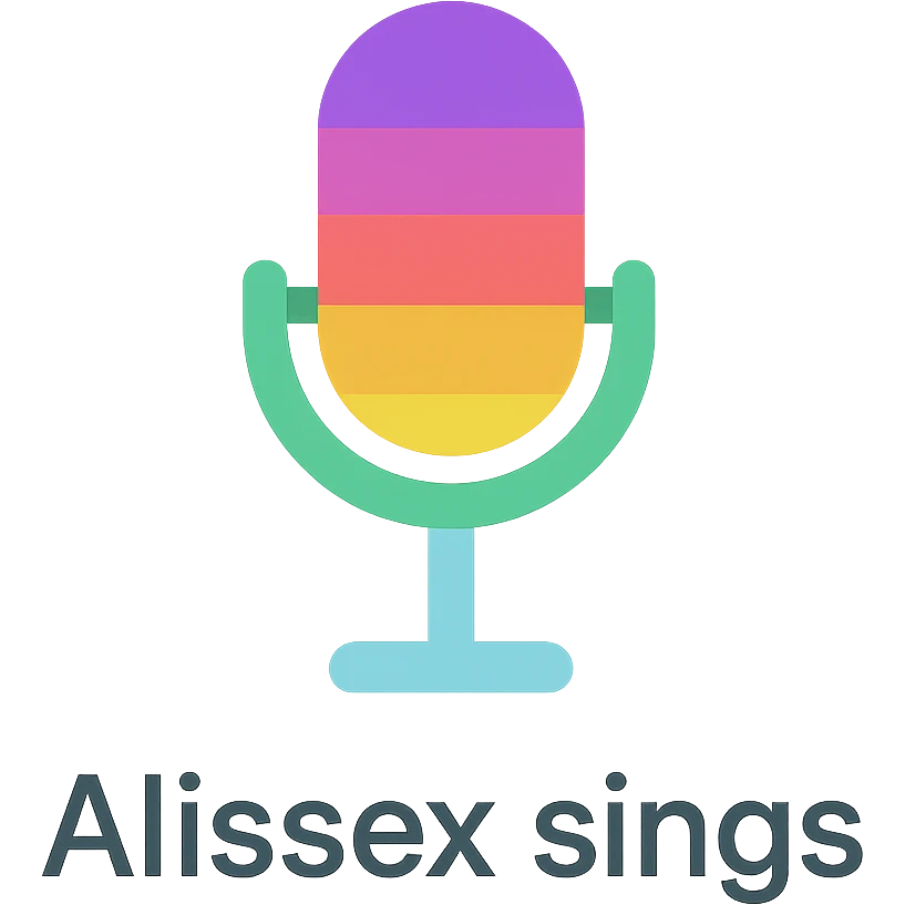 colorful microphone with the text 'Alissex sings' emoji