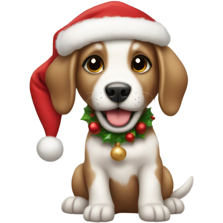 Christmas puppy emoji