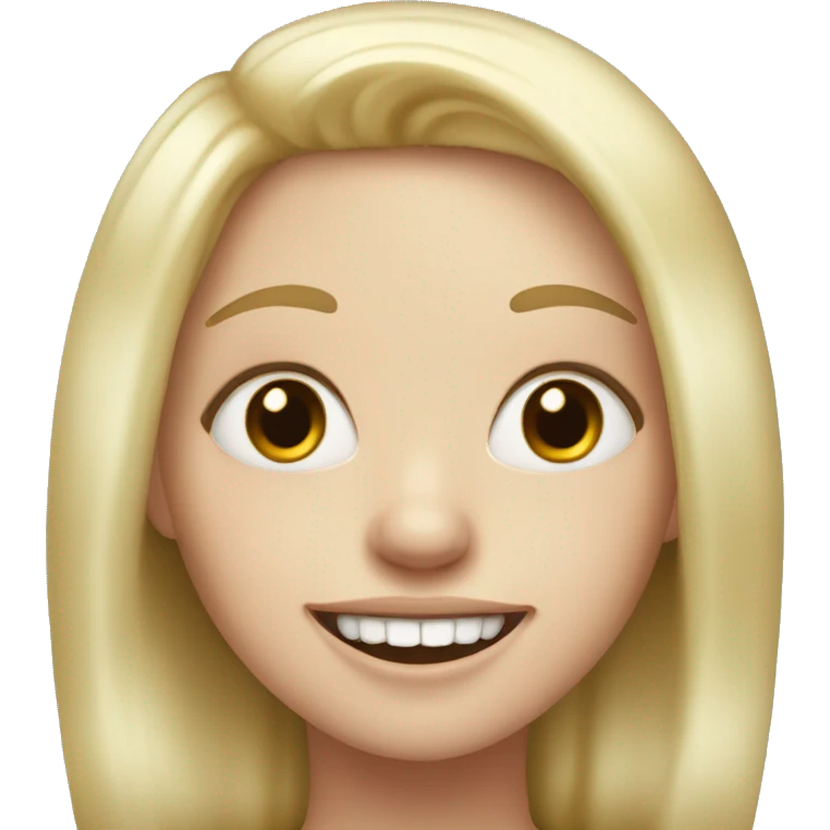 white blonde girl with big teeth and puffy cheeks emoji