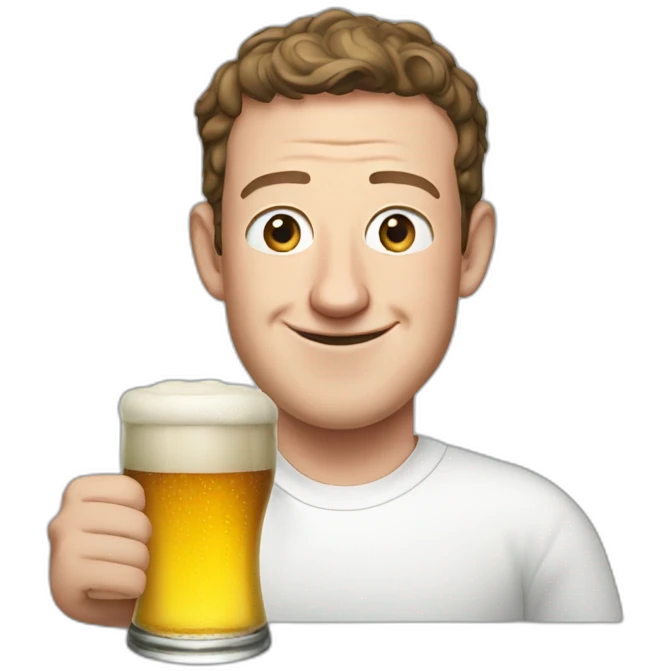 mark zuckerberg with beer emoji