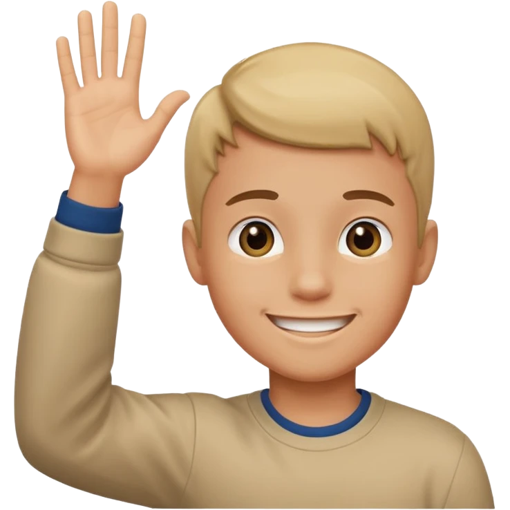 boy raising his hand emoji