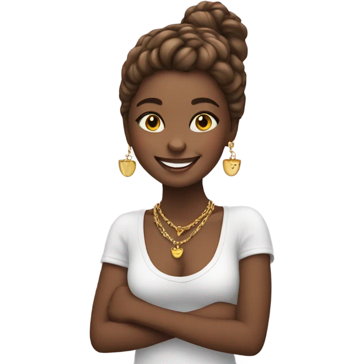 happy girl with cat jewelry emoji