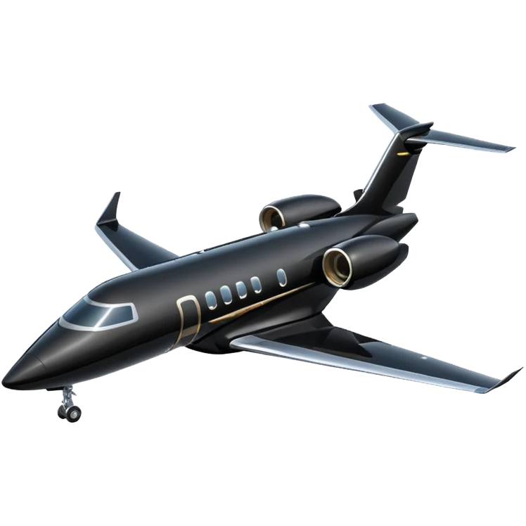 Black private jet, profile view emoji