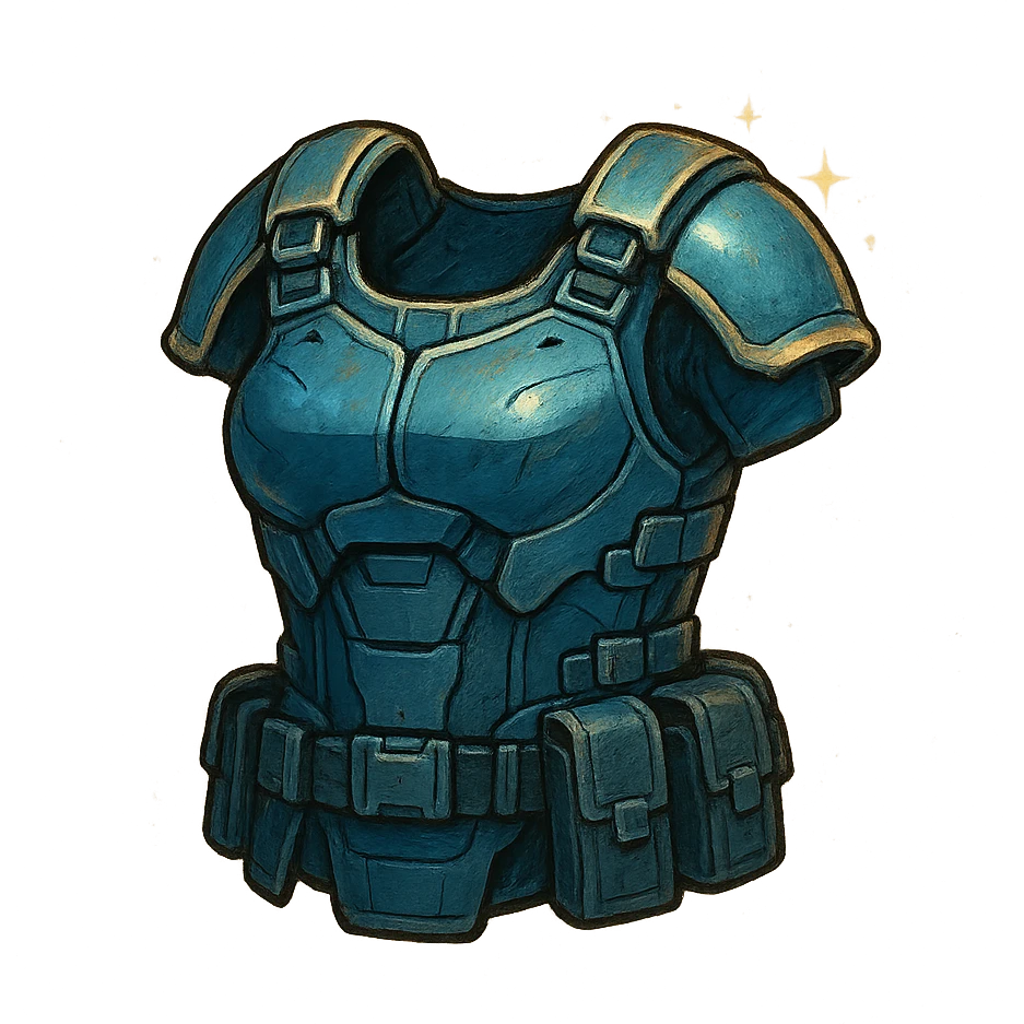 the image is the icon for a videogame insta-use item, it is armor [female plate carrier] - futuristic cyberpunk -ready to equip-  it is master craftsmanship emoji