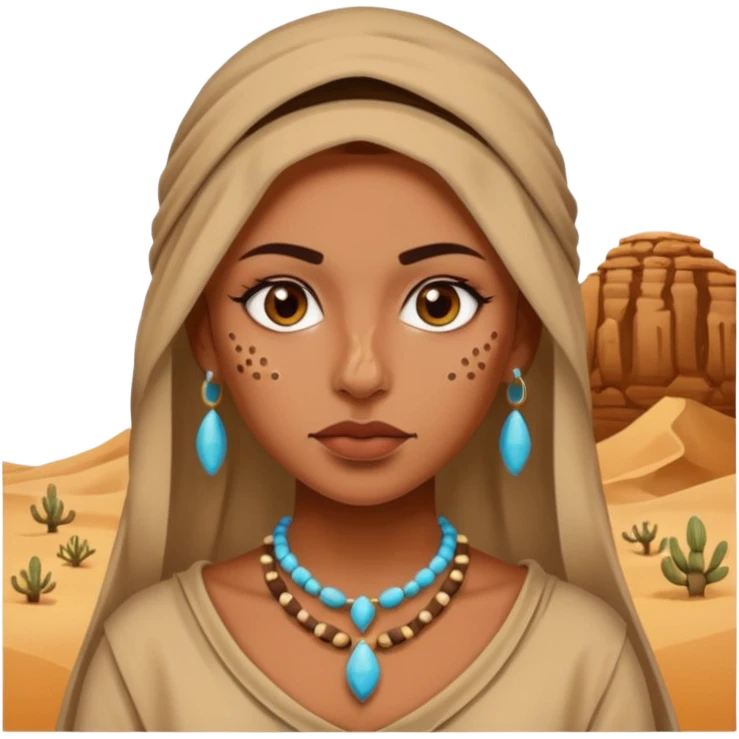 desert woman outfit with piercings just face  emoji