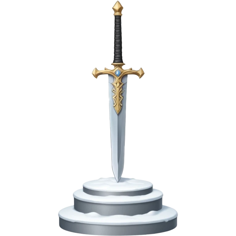 sharp sword in snow pedestal emoji