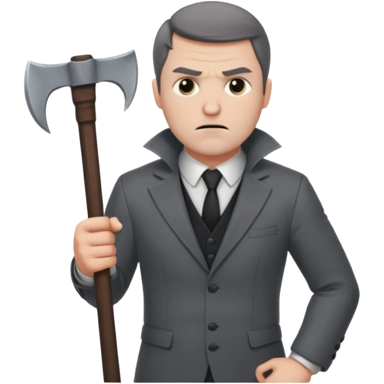 man executioner in gray suit emoji