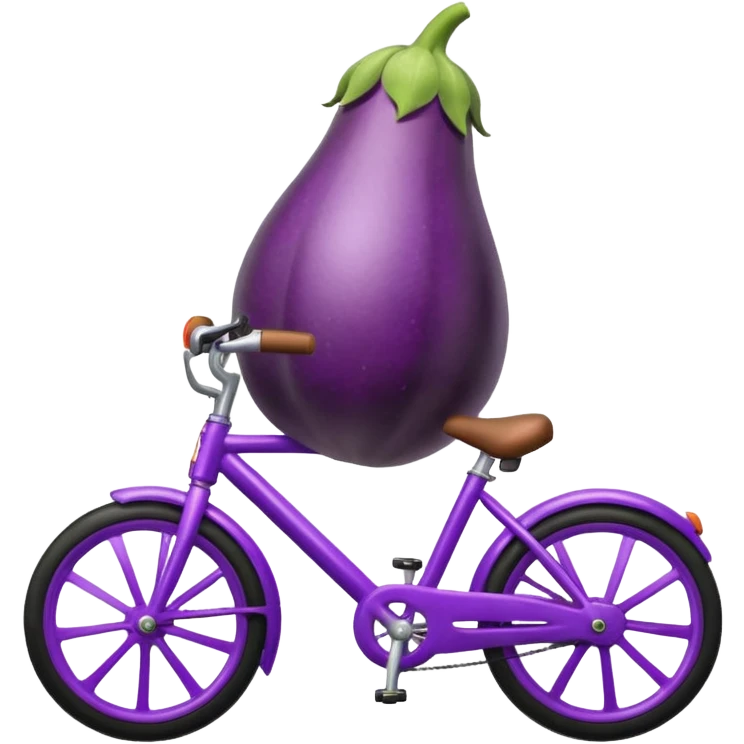 An eggplant on a bike emoji