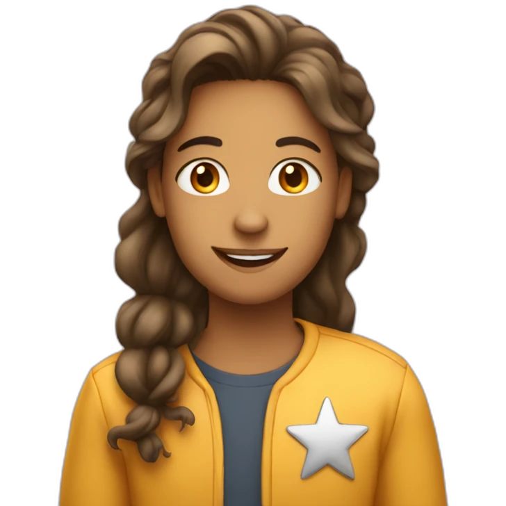 a talented person in front of a star emoji