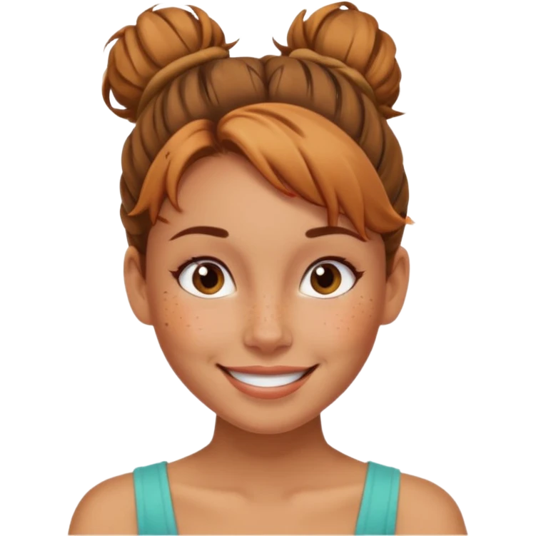Messy top bun girl emoji